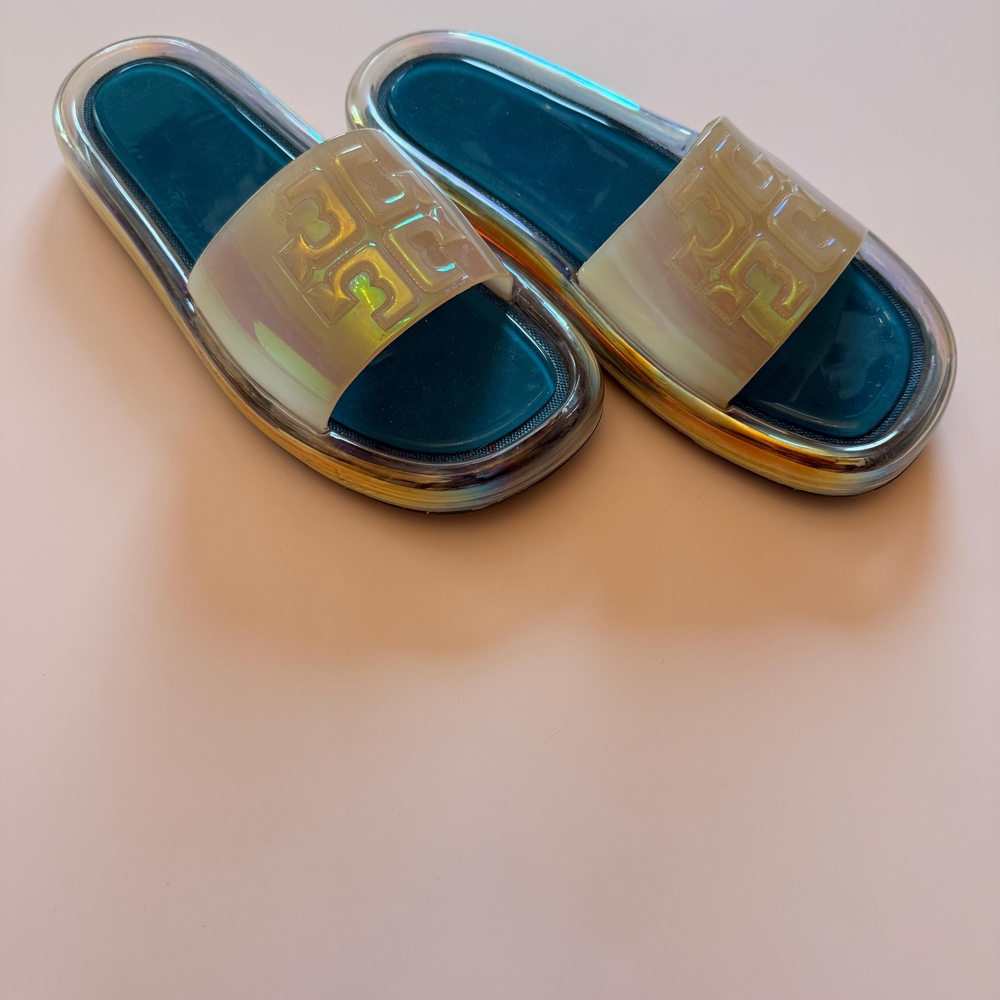 Tory Burch Iridescent Blue Sandals